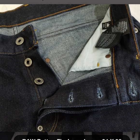 RAW Button Fly Jeans Loose 34 X 32 - Picture 6 of 7